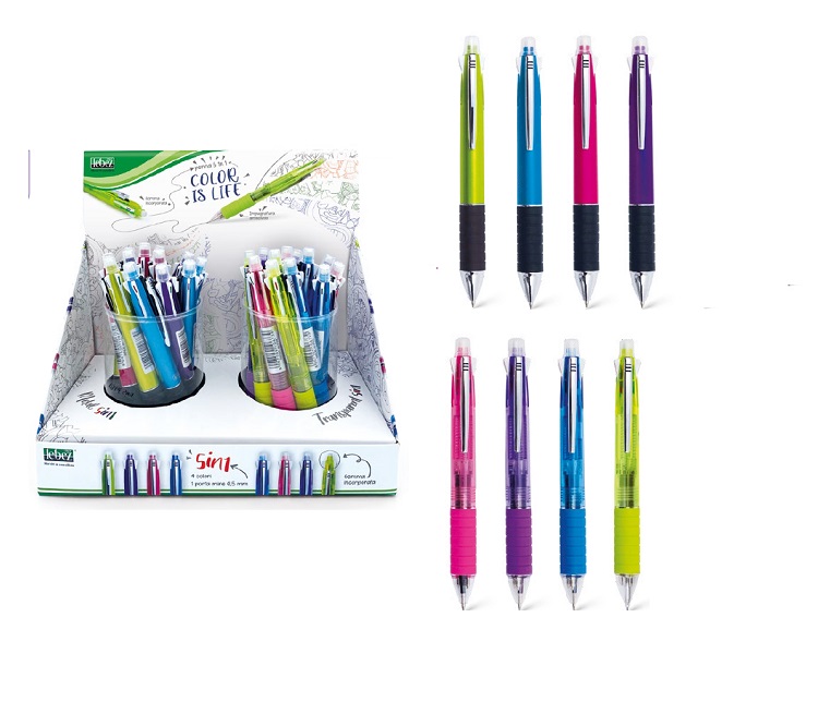 ESPOSITORE PENNE E PORTAMINE 5 IN 1 ASSORTITO