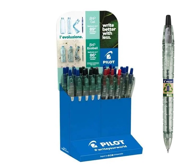 ESPOSITORE SFERA PENNA ECOBALL B2P SCATTO 40 PEZZI ASSORTITI